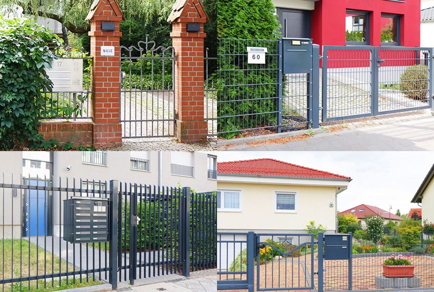 Briefkastenanlagen als günstige Standardprodukte welche direkt in der Zaun- oder Toranlage integriert werden
