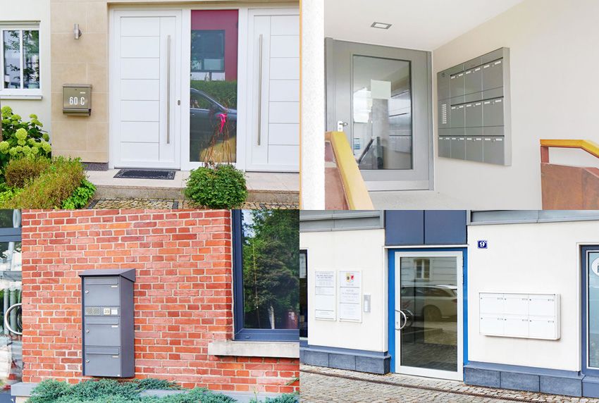 Die komplette Aufputz Briefkastenanlage in verschiedenen Farben für die einfache Selbstmontage geeignet